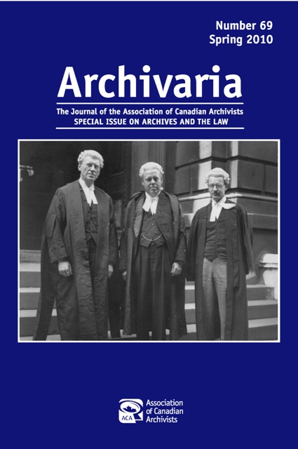 Archivaria 69 cover