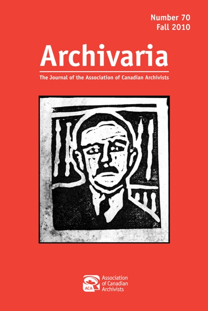Archivaria 70 cover