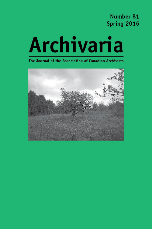 Archivaria 81 cover