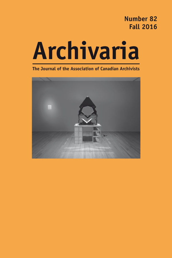 Archivaria 82 cover
